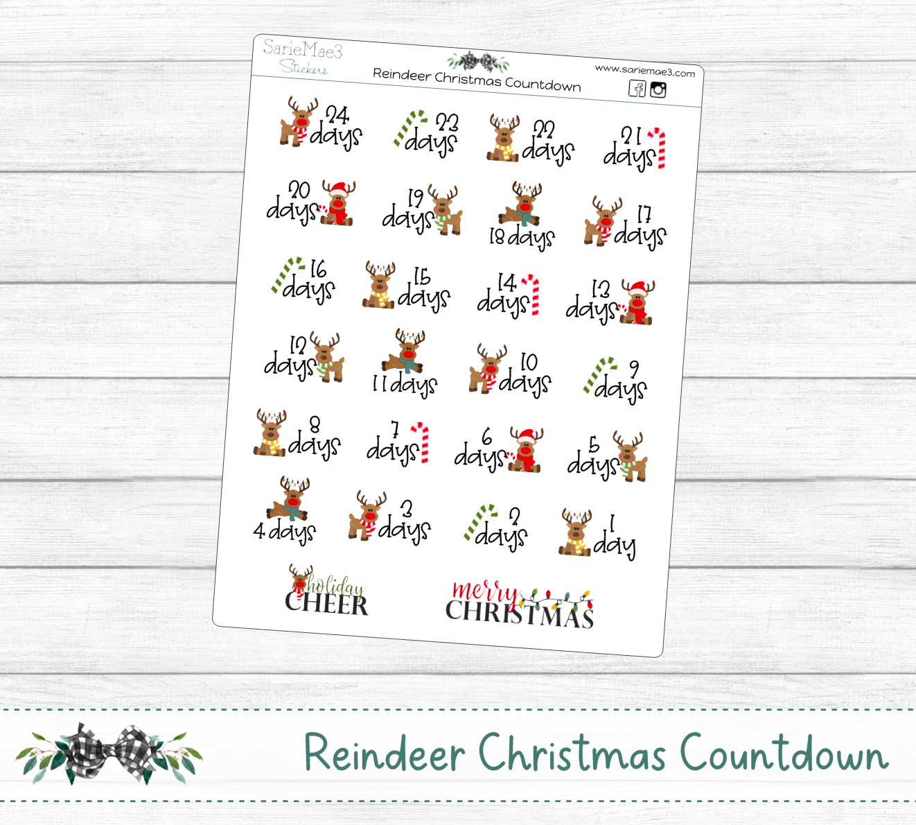 Reindeer Christmas Countdown / Advent