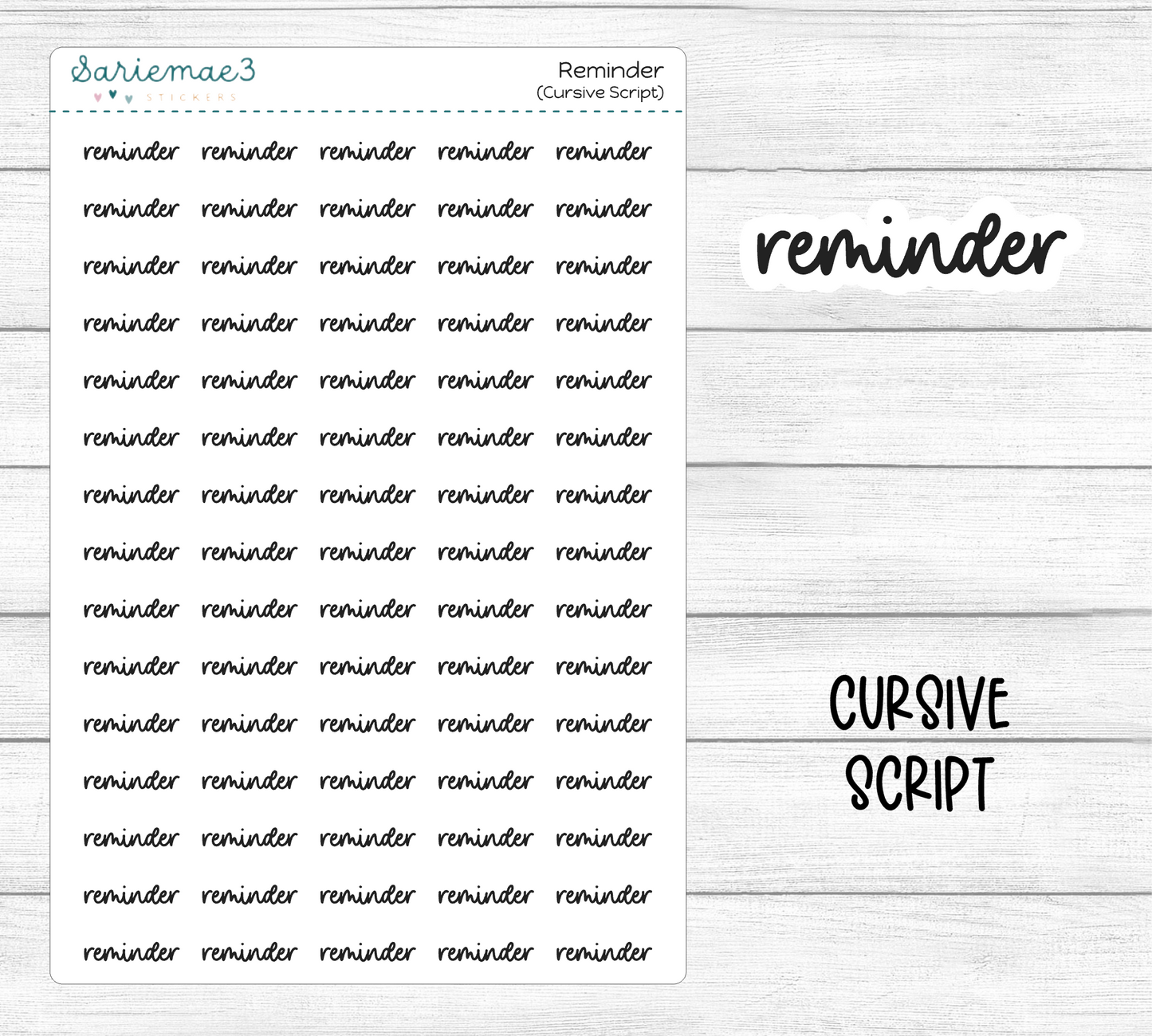Reminder (Cursive)
