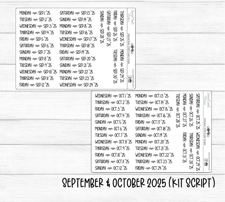 2025 Date Strips (Kit Font)