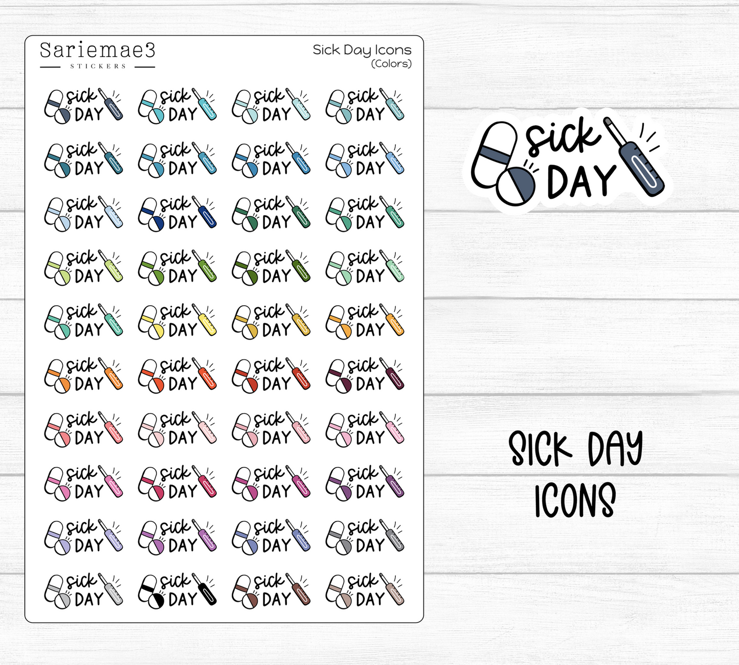 Sick Day Icons (Reformatted)