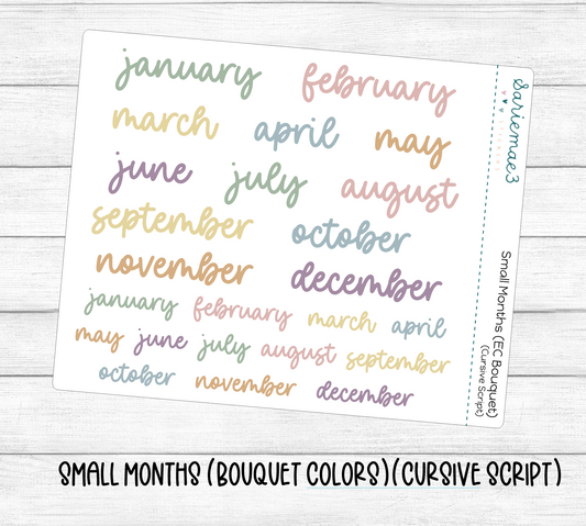 Small Months (EC Bouquet) (Cursive)