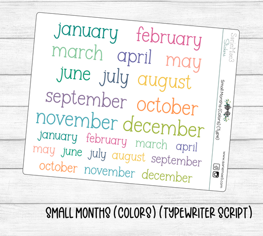 Small Months (EC Colors) (Typewriter)