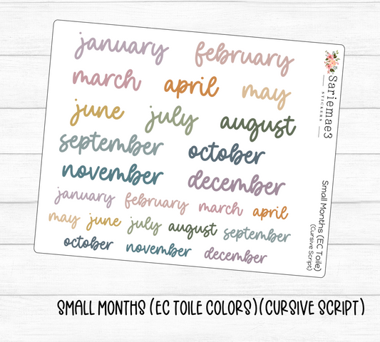 Small Months (EC Toile)(Cursive)