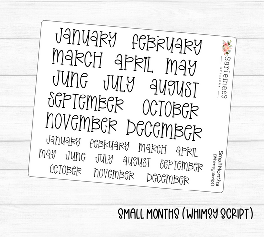 Small Months (Whimsy)