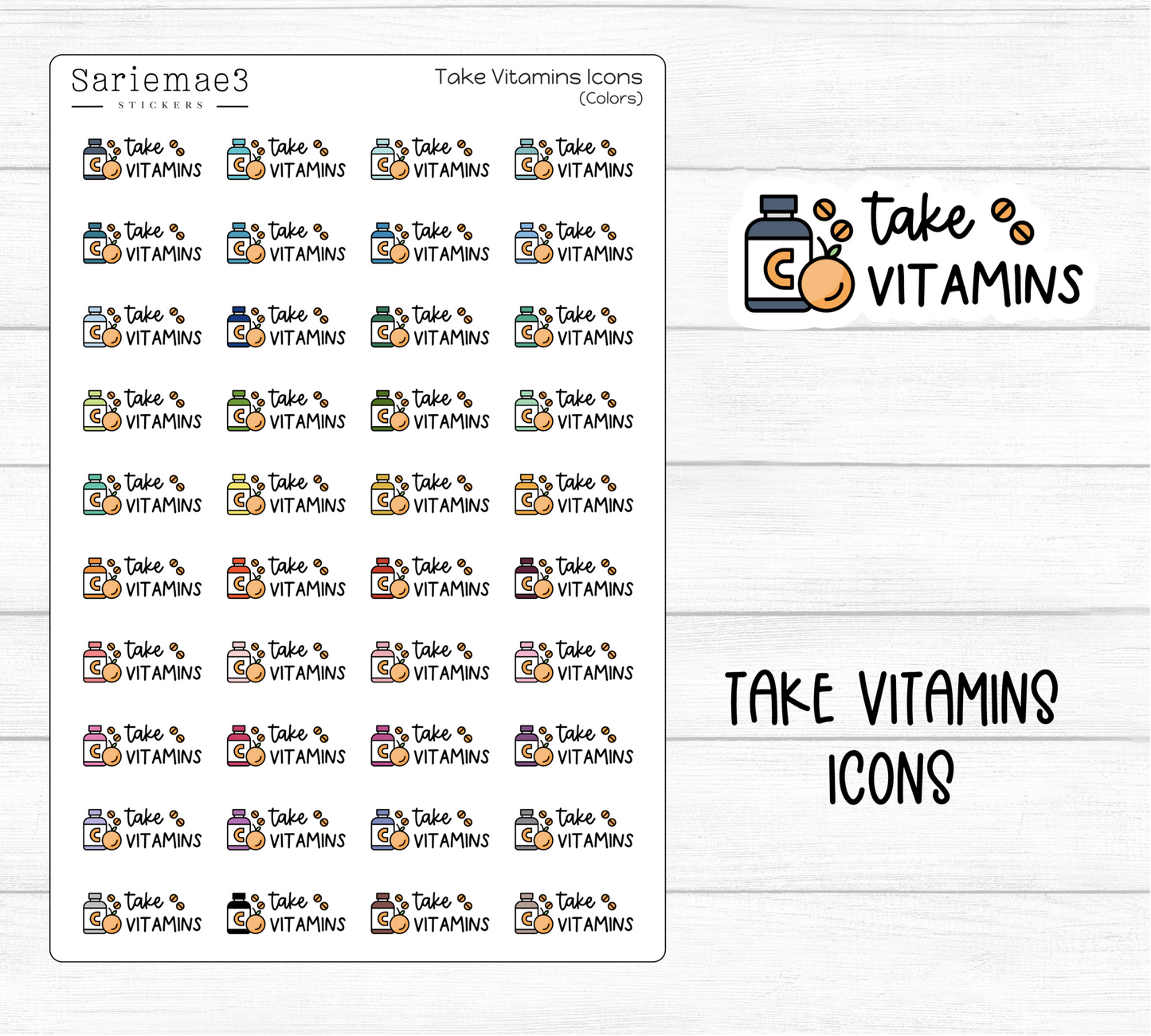 Take Vitamins Icons
