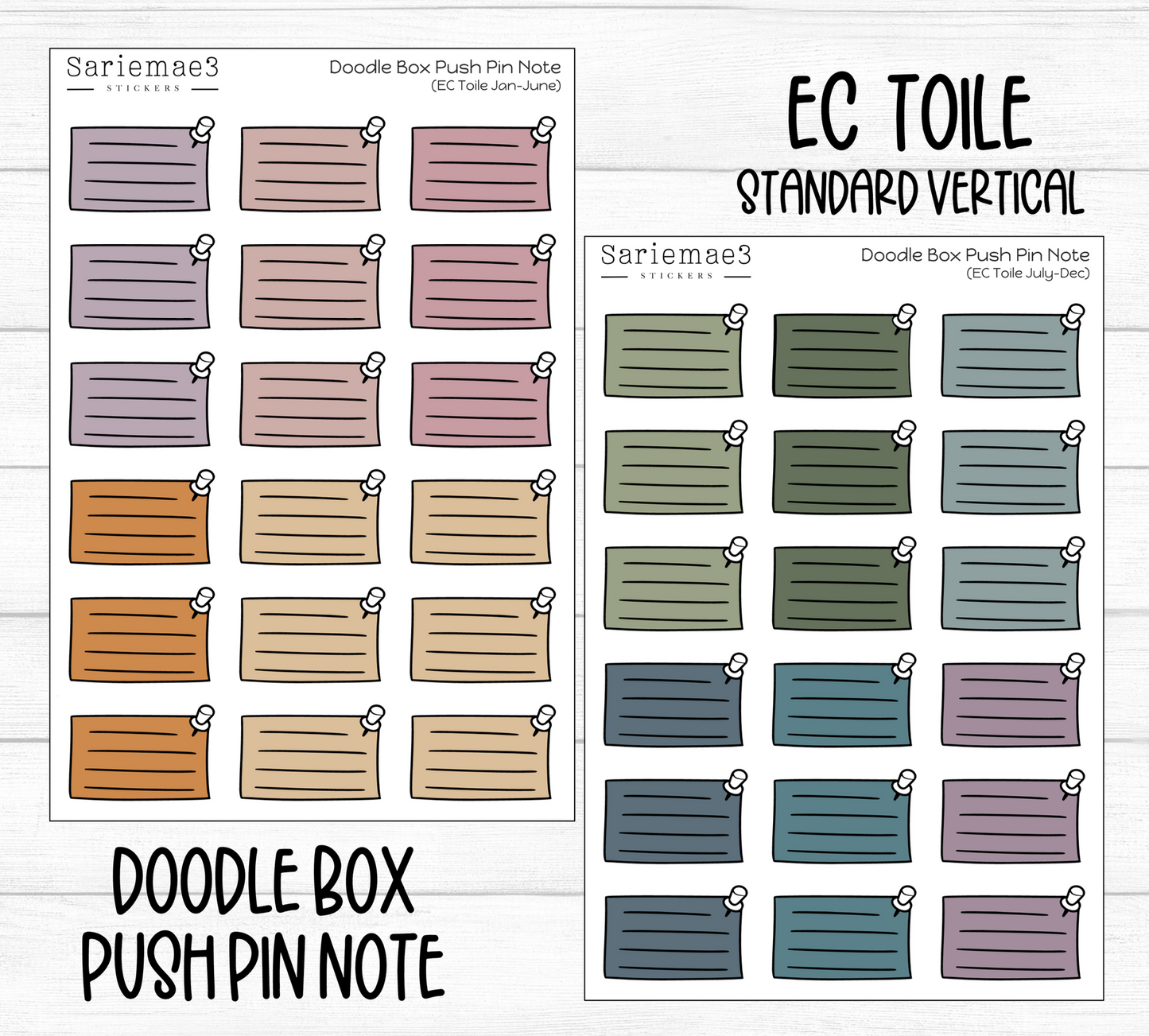Doodle Box Push Pin Note (EC Toile)