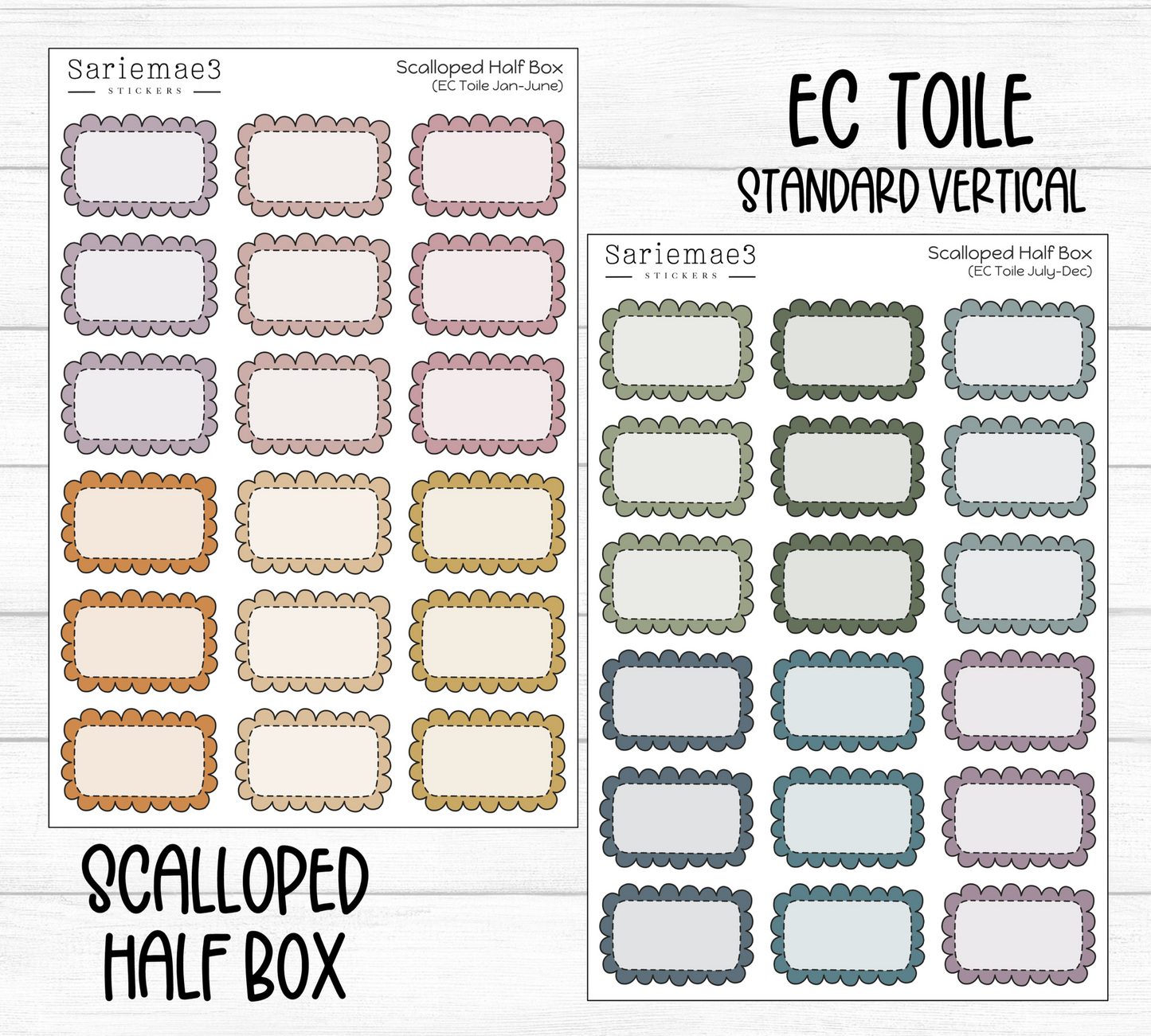 Scalloped Half Boxes (EC Toile)