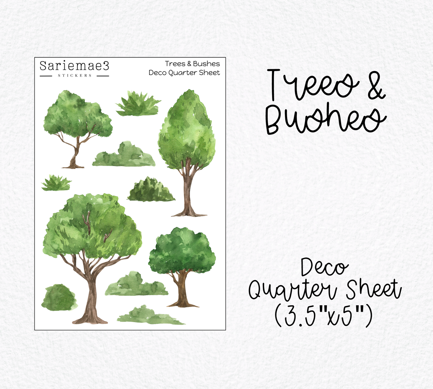 Trees & Bushes Deco Quarter Sheet