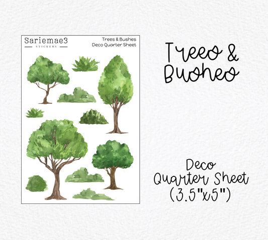 Trees & Bushes Deco Quarter Sheet