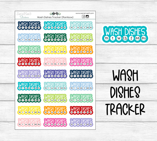 Wash Dishes Rainbow Habit Tracker