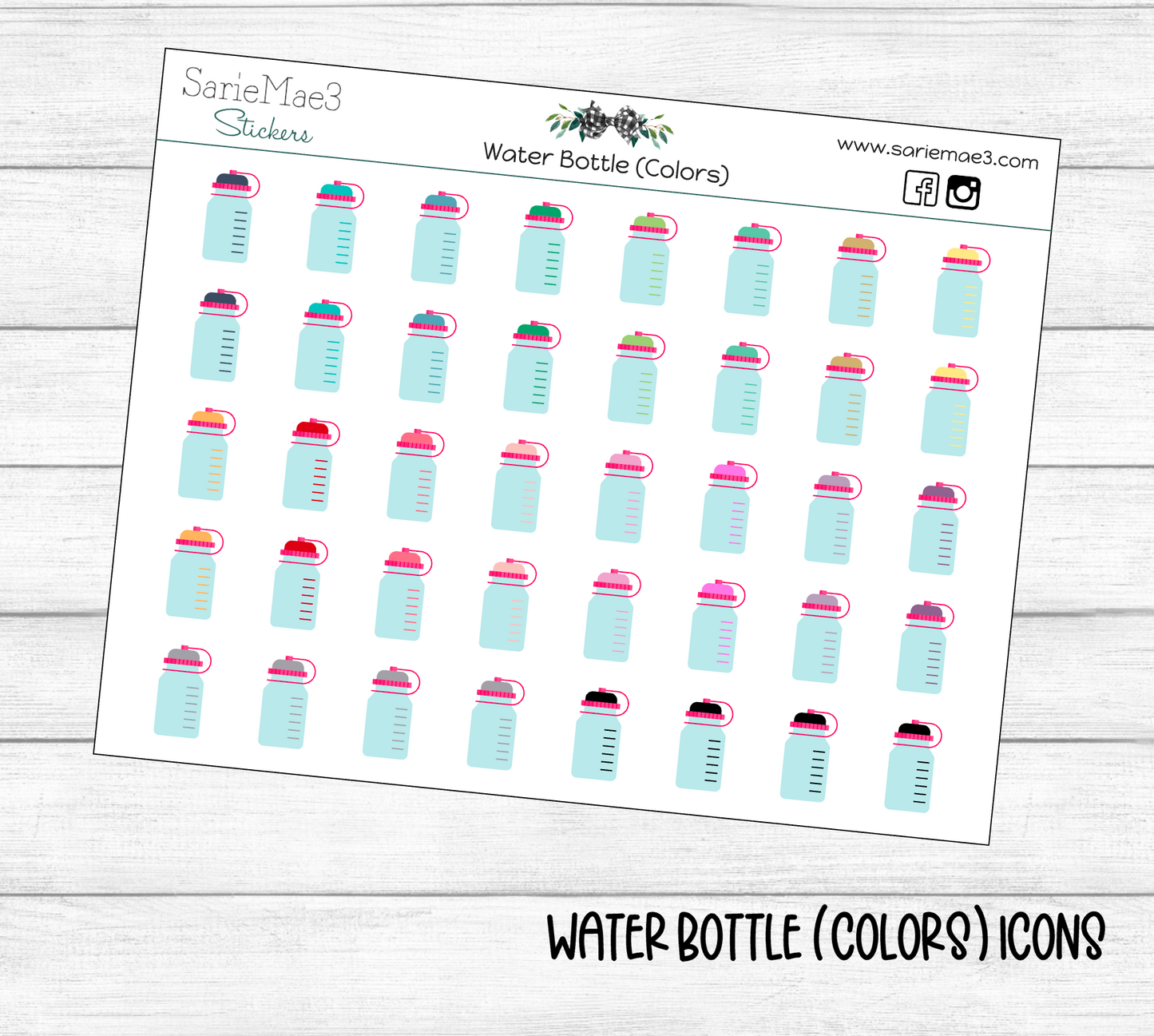 Water Bottle (Colors) Icons