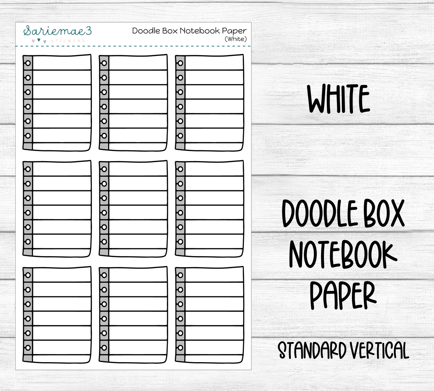 Doodle Box Notebook Paper (White)