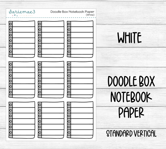 Doodle Box Notebook Paper (White)