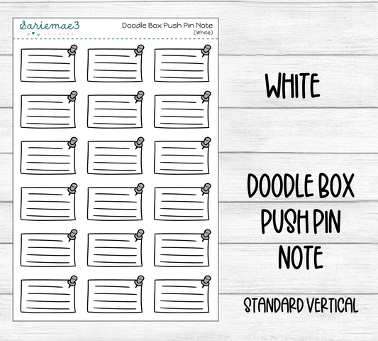Doodle Box Push Pin Note (White)