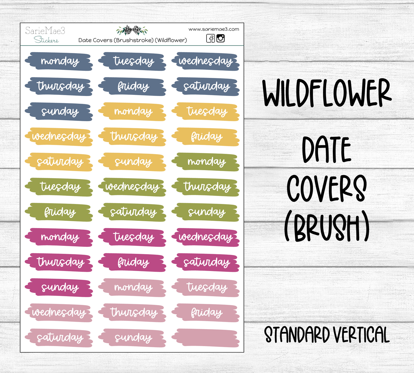 Date Covers (Brushstroke) (Wildflower)