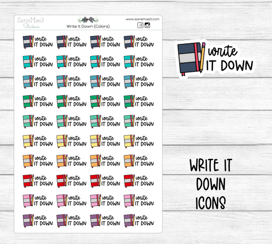 Write It Down Icons