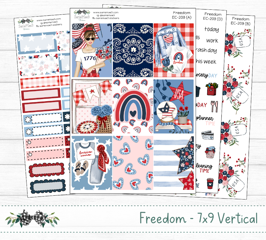 Vertical Weekly Kit, Freedom, V-209
