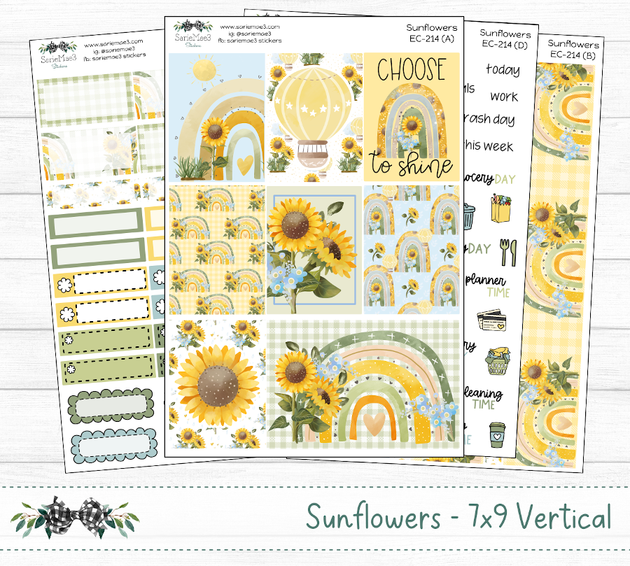 Vertical Weekly Kit, Sunflowers, V-214