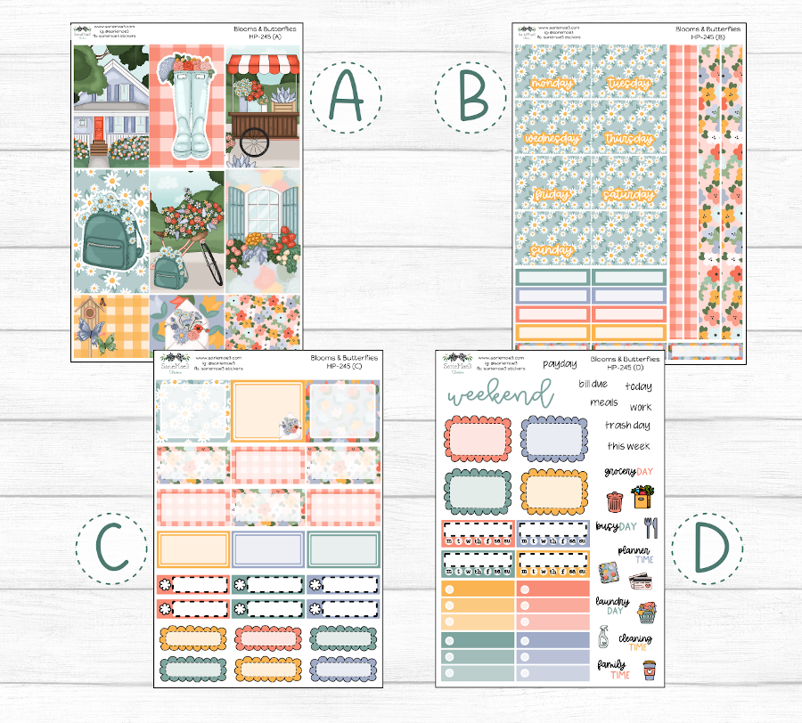 Happy Planner Weekly Kit, Blooms & Butterflies, HP-245