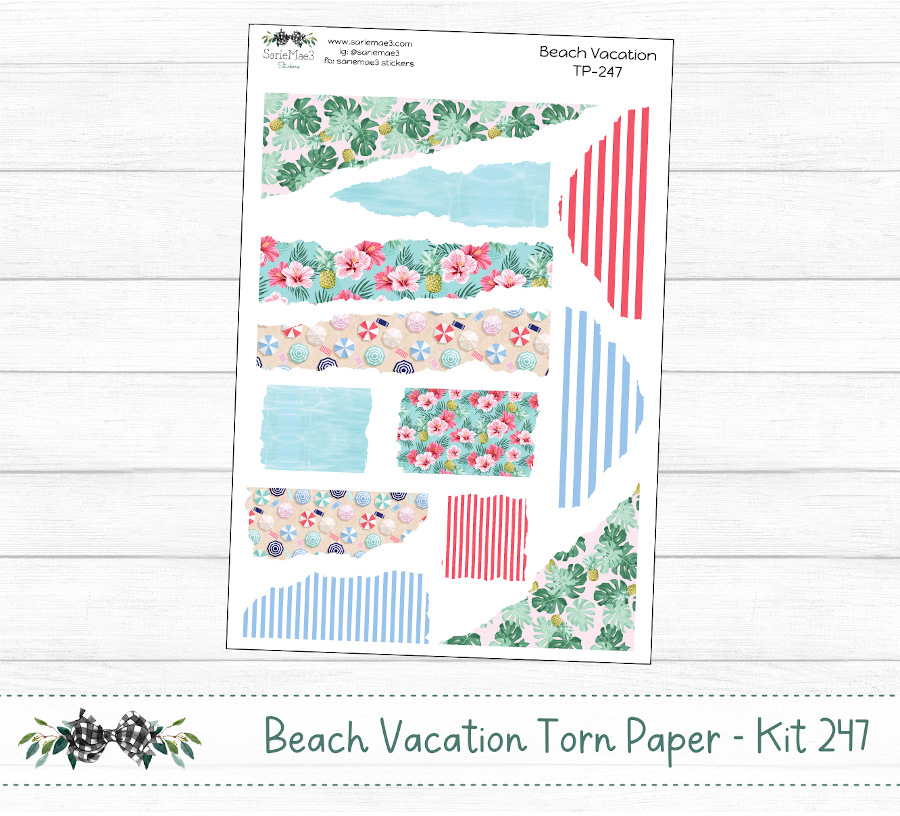 Beach Vacation Torn Paper (Kit 247)