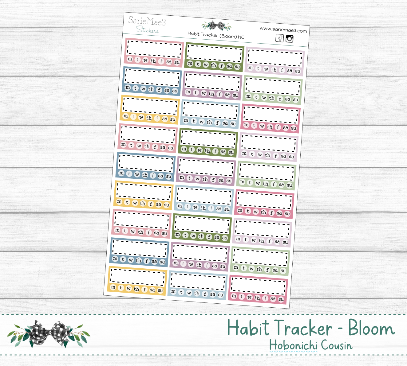 Habit Tracker (Bloom) Hobonichi Cousin