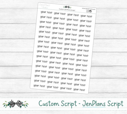 Custom Script (JenPlans Font)