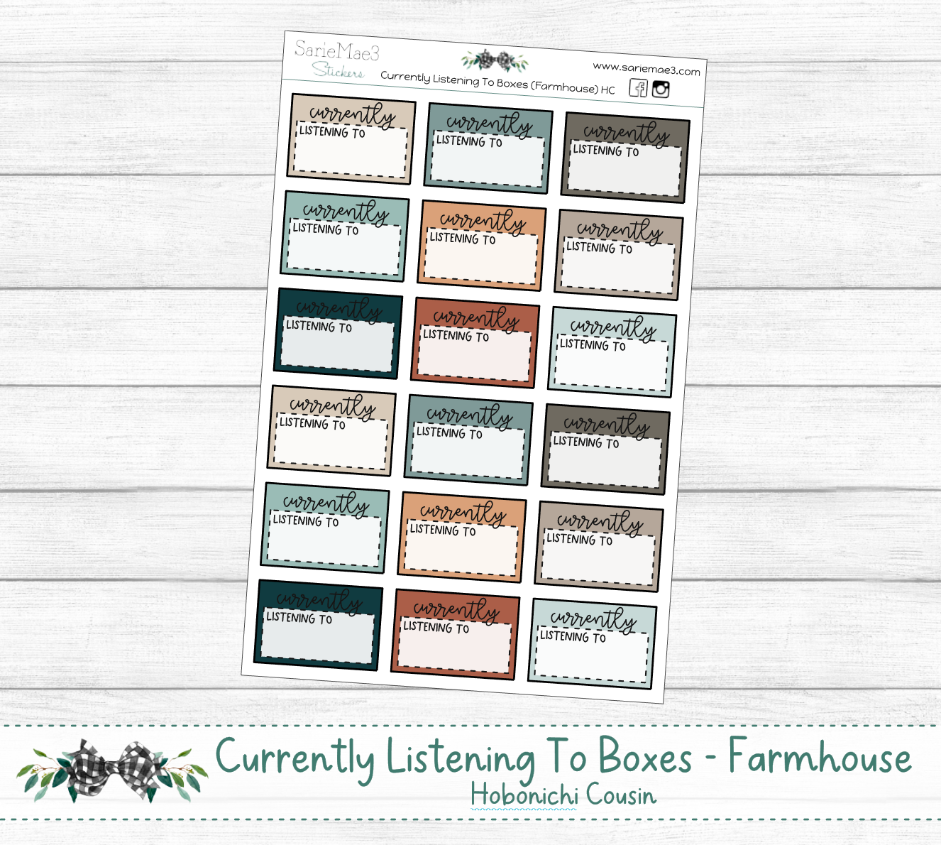 Currently Listening To Boxes (Farmhouse) Hobonichi Cousin