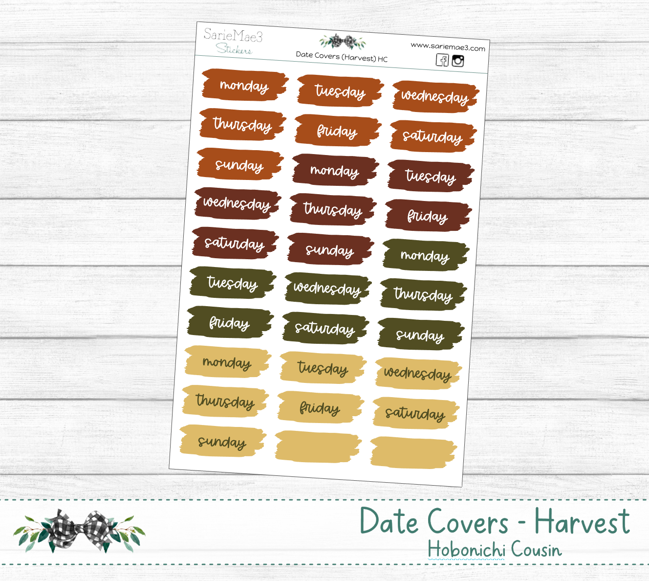 Date Covers (Harvest) Hobonichi Cousin