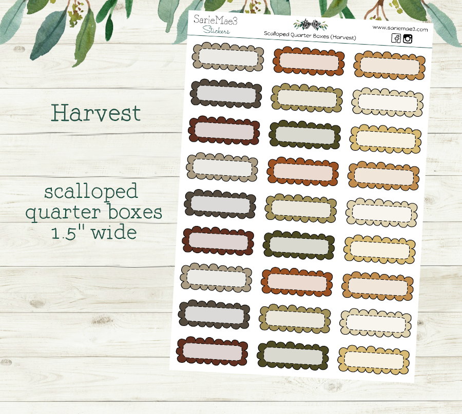 Scalloped Quarter Boxes (Harvest)
