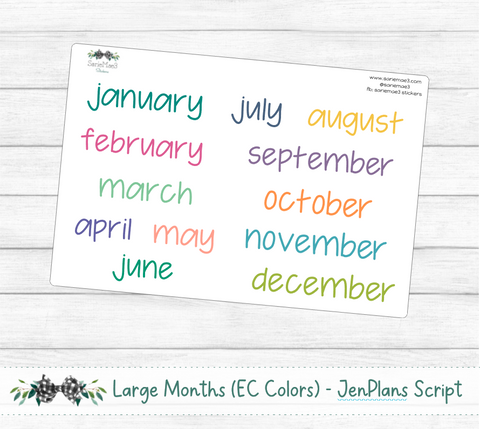 Large Months (EC Colors) (JenPlans)