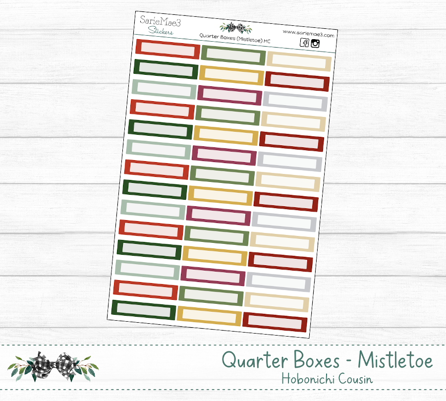 Quarter Boxes (Mistletoe) Hobonichi Cousin