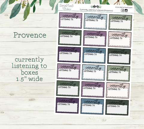 Currently Listening To Boxes (Provence)