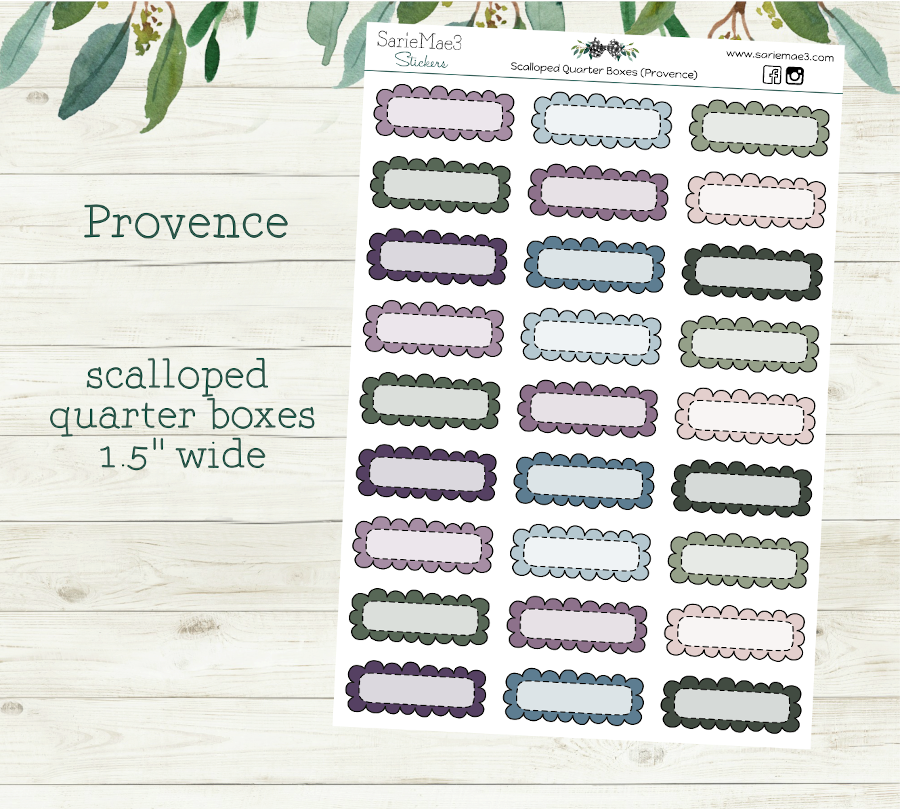 Scalloped Quarter Boxes (Provence)