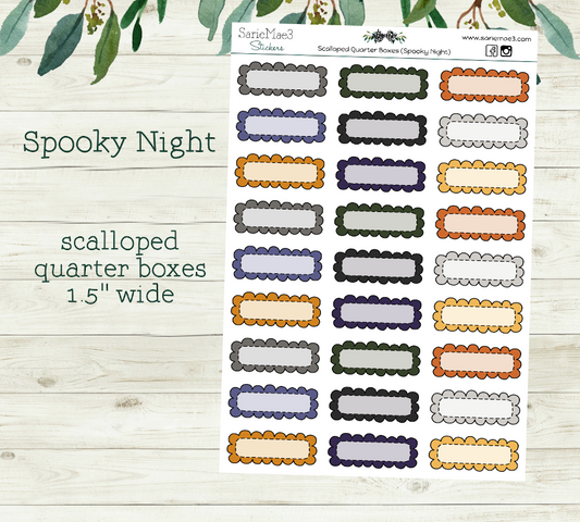 Scalloped Quarter Boxes (Spooky Night)