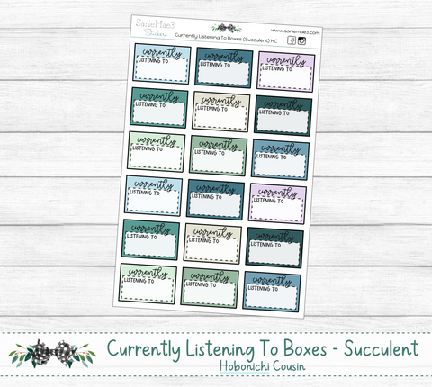 Currently Listening To Boxes (Succulent) Hobonichi Cousin