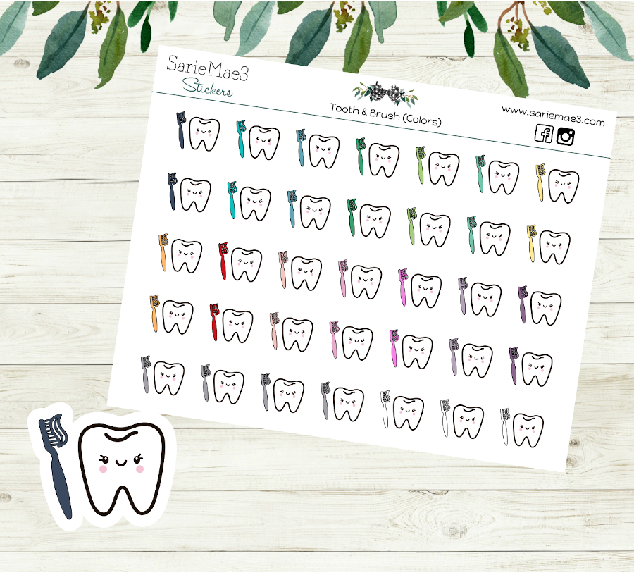 Tooth & Brush (Colors) Icons