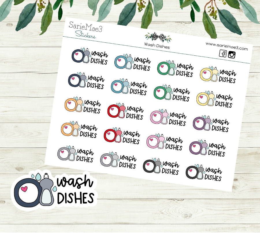 Wash Dishes (Colors) Icons