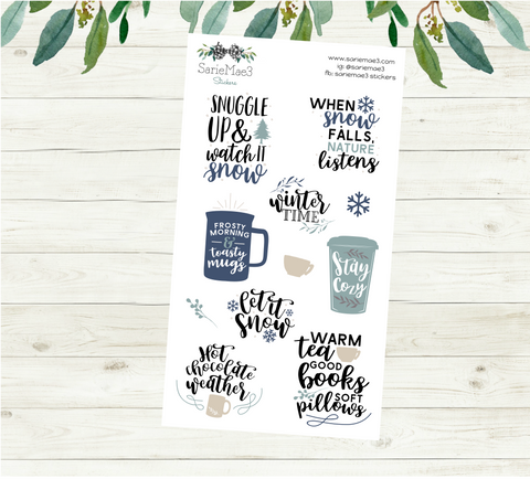 Winter Quotes Planner Stickers